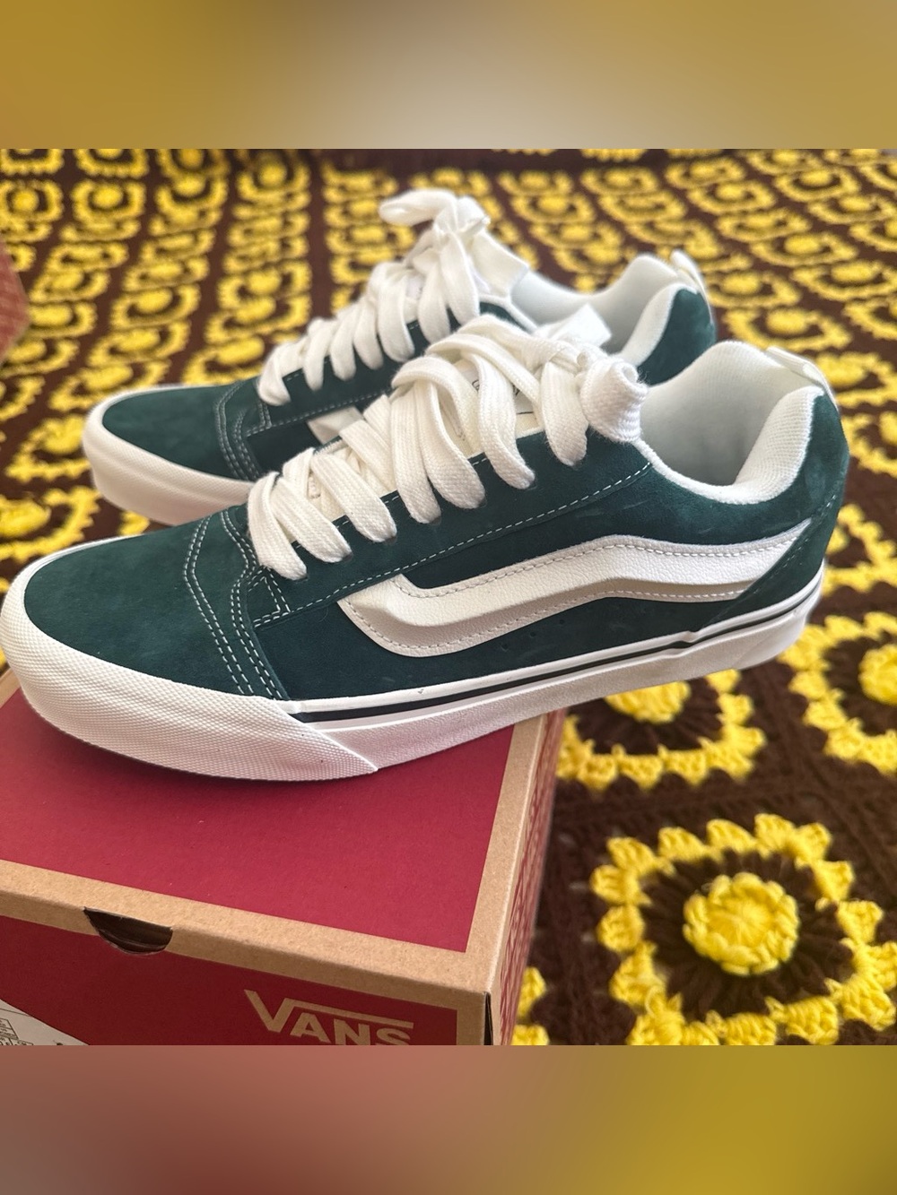 NWB Vans Knu Skool Green Chunky Shoes Men’s 8 Women’s 9.5